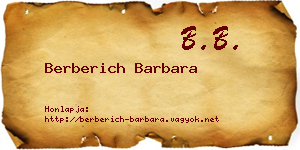 Berberich Barbara névjegykártya